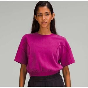Lululemon Softstreme Gathered T-Shirt Sweater Magenta Purple Women's Size 12